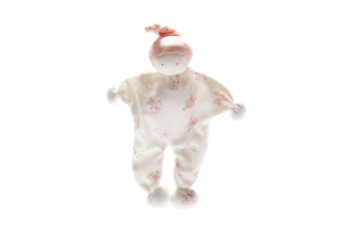 Organic Cotton Baby Comforter Little Pink Folk Pattern